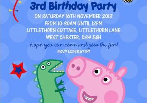 George Pig Birthday Invitations Personalised Birthday Invitations George Pig X 5 Ebay