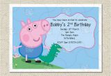 George Pig Birthday Invitations Personalised George and Dinosaur Peppa Pig Party Birthday