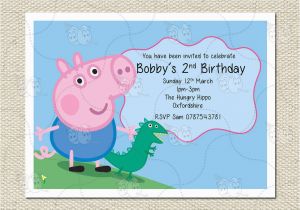 George Pig Birthday Invitations Personalised George and Dinosaur Peppa Pig Party Birthday