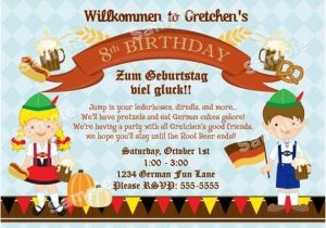 German Birthday Invitation Cards Personalized German Oktoberfest Invitation for Kids or Family