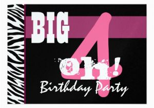 Giant 40th Birthday Card 40th Birthday Party Big 4 Oh Pink Zebra Metallic Card