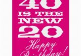 Giant 40th Birthday Card Big 40th Birthday Card for Women 40 is the New 20 Zazzle Com