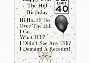 Giant 40th Birthday Card Happy 40th Over the Hill Birthday Giant Card Zazzle Com