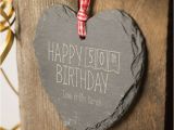 Gifts for Her 50th Birthday Special Engraved Heart Shaped Slate Hanging Keepsake Happy 50th