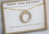 Gifts for Her 70th Birthday 70th Birthday Gift 7 Year Anniversary Gift Personalized 70th