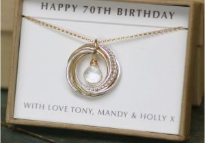 Gifts for Her 70th Birthday 70th Birthday Gift for Her April Birthstone Necklace for Mom