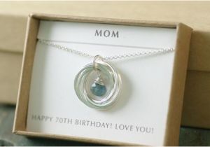 Gifts for Her 70th Birthday 70th Birthday Gift for Her Aquamarine Necklace by