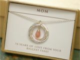 Gifts for Her 70th Birthday 70th Birthday Gift Idea Pink Opal Necklace for Grandma Gift