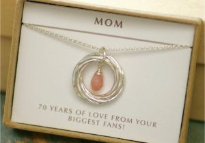 Gifts for Her 70th Birthday 70th Birthday Gift Idea Pink Opal Necklace for Grandma Gift