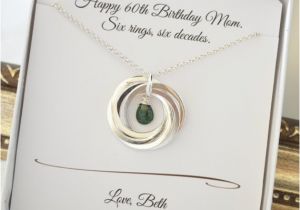 Gifts for Mom On Her 60th Birthday 60th Birthday Gift for Mom May Necklace Emerald Birthstone