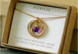 Gifts for Mom On Her 60th Birthday 60th Birthday Gift for Mom Necklace Amethyst Necklace Gold