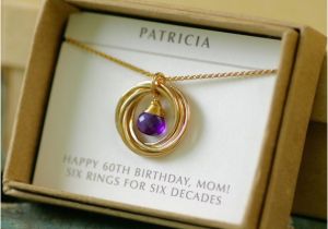 Gifts for Mom On Her 60th Birthday 60th Birthday Gift for Mom Necklace Amethyst Necklace Gold