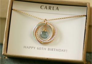 Gifts for Mom On Her 60th Birthday 60th Birthday Gift for Women Aquamarine Necklace for Mom Gift