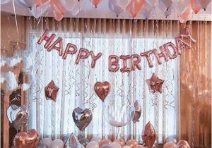 Ginger Ray Rose Gold Happy Birthday Banner Rose Gold Happy Birthday Decoration Set 21st Birthday