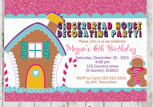 Gingerbread Birthday Party Invitations Gingerbread Birthday Invitations Whimsical House