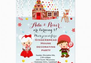 Gingerbread Birthday Party Invitations Gingerbread House Birthday Party Invitation Zazzle
