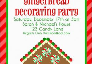 Gingerbread Birthday Party Invitations Gingerbread House Christmas Candy Birthday Cake