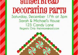 Gingerbread Birthday Party Invitations Gingerbread House Christmas Candy Birthday Cake