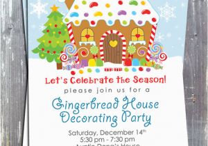 Gingerbread Birthday Party Invitations Gingerbread House Decoration Party Invitation E File