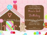 Gingerbread Birthday Party Invitations Gingerbread Printable Birthday Invitation Dimple Prints Shop