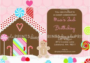 Gingerbread Birthday Party Invitations Gingerbread Printable Birthday Invitation Dimple Prints Shop