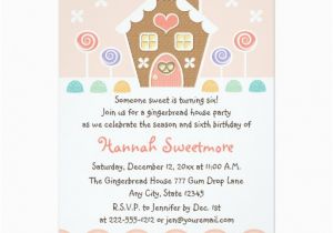 Gingerbread Birthday Party Invitations Pink Gingerbread House Birthday Party Invitations Zazzle