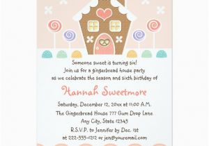 Gingerbread Birthday Party Invitations Pink Gingerbread House Birthday Party Invitations Zazzle
