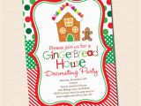 Gingerbread House Birthday Invitations 20 Gingerbread House Decorating Party Invitations
