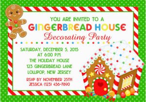 Gingerbread House Birthday Invitations 20 Gingerbread House Decorating Party Invitations