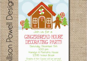 Gingerbread House Birthday Invitations 20 Gingerbread House Decorating Party Invitations