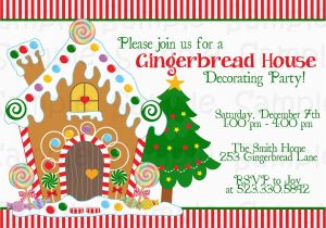 Gingerbread House Birthday Invitations Gingerbread House Decorating Party Printable Invitation