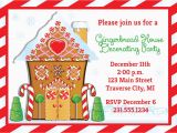 Gingerbread House Birthday Invitations Gingerbread House Invitation Christmas Decorating Party