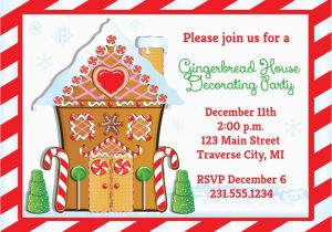 Gingerbread House Birthday Invitations Gingerbread House Invitation Christmas Decorating Party