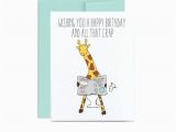 Giraffe Birthday Card Sayings Birthday Funny Giraffe Greeting Card Wishing You A Happy