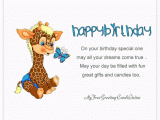 Giraffe Birthday Card Sayings Happy Birthday On Your Birthday Special One May All Your