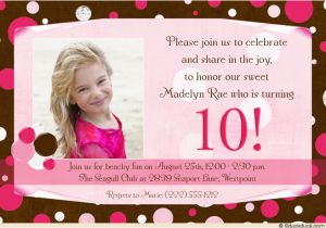 Girl Birthday Invitation Message 10th Birthday Party Invitation Wording Dolanpedia
