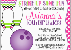 Girl Bowling Birthday Party Invitations 8 Best Images Of Make Printable Invitations Bowling
