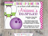 Girl Bowling Birthday Party Invitations Bowling Invitation 5×7 Girl Birthday Party Printable