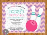 Girl Bowling Birthday Party Invitations Bowling Party Birthday Invitation Girls Girly Bowling