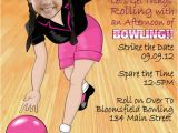 Girl Bowling Birthday Party Invitations Girl 39 S Bowling Birthday Invitation Personalized with