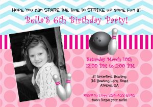 Girl Bowling Birthday Party Invitations Girly Girl Bowling Birthday Party Invitation