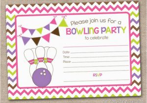 Girl Bowling Birthday Party Invitations Printable Girls Bowling Party Invitation by