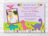 Girl Dinosaur Birthday Invitations Cute Girl Dinosaur Birthday Invitation Dinosaur Birthday