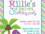 Girl Dinosaur Birthday Invitations Dino Mite Dinosaur Birthday Party 5×7 Invitation Girl Diy