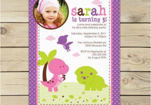 Girl Dinosaur Birthday Invitations Girl Dinosaur Birthday Invitation Printable Pink Dinosaur