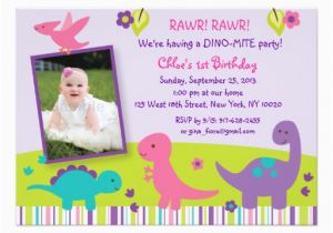 Girl Dinosaur Birthday Invitations Girl Dinosaur Birthday Invitations Zazzle