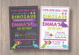 Girl Dinosaur Birthday Invitations Girl Dinosaur Invitation Girl Dinosaur Birthday Invitation