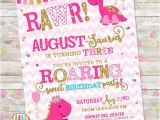 Girl Dinosaur Birthday Invitations Girly Dinosaur Invite Girl Dinosaur Birthday Pink and