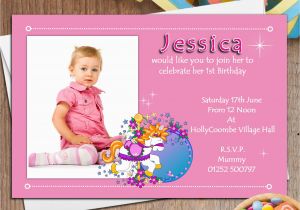 Girl First Birthday Invitations Photo 10 Personalised Girls First 1st Birthday Party Photo