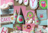 Girl Owl Birthday Decorations Owl Girl Party Package Dimple Prints Shop